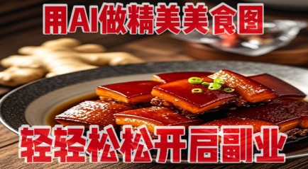 用AI做精美美食图，无需专业设备拍摄，轻轻松松开启副业-余宽网创