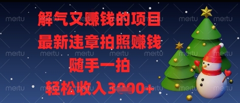 解气又挣钱的项目，最新违章拍照挣钱，随手一拍，轻松收入多张【揭秘】-余宽网创