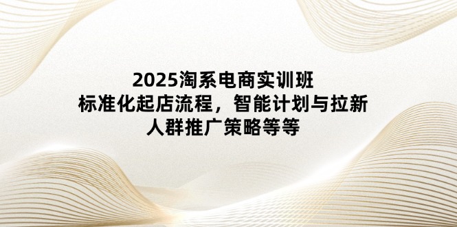 2025淘系电商实训班：标准化起店流程，智能计划与拉新，人群推广策略等等-余宽网创