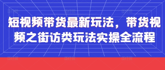 短视频带货最新玩法，带货视频之街访类玩法实操全流程-余宽网创