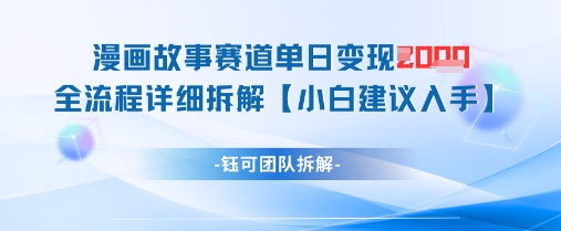 漫画故事赛道单日变现1k+全流程详细拆解-余宽网创