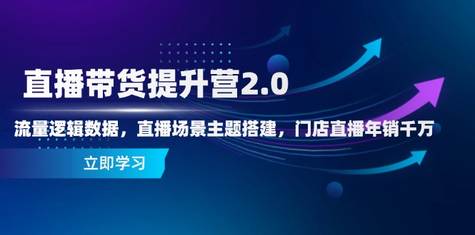 直播带货提升营2.0：流量逻辑数据，直播场景主题搭建，门店直播年销千万-余宽网创