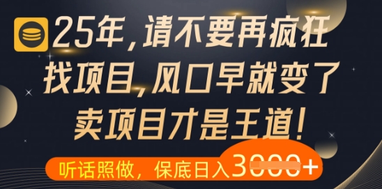 什么？25年你还在疯狂找项目做，醒醒吧，看完这些你全都懂了【揭秘】-余宽网创