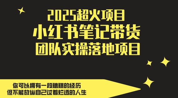 2025超火项目，副业最佳选择，小红书笔记带货团队实操落地项目，，轻松日入5张-余宽网创