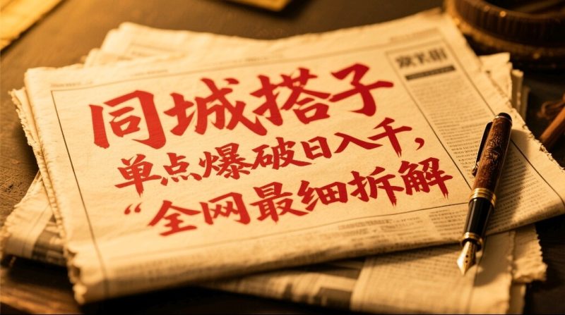 同城搭子群19.9单点爆破日入千，搭子组局月入万，全网最细拆解-余宽网创