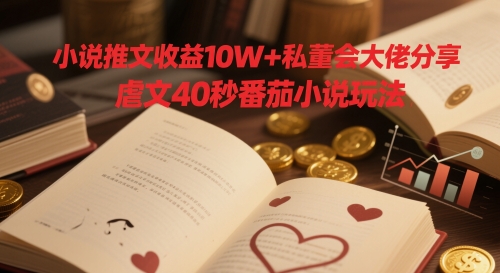 小说推文收益10W+私董会大佬分享，虐文40秒番茄小说玩法-余宽网创