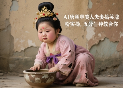 AI唐朝胖美人夫妻搞笑涨粉实操，五分钟教会你-余宽网创