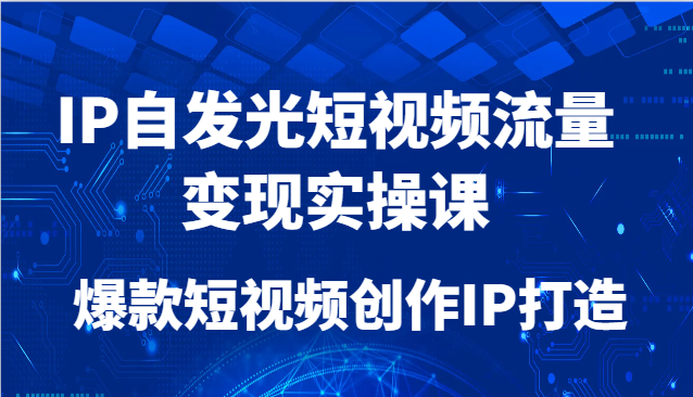 IP自发光短视频流量变现实操课，爆款短视频创作IP打造-站源网
