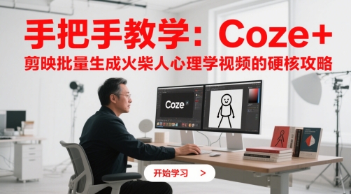手把手教学：Coze + 剪映批量生成火柴人心理学视频的硬核攻略-站源网