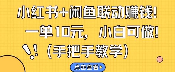 小红书+闲鱼联动挣钱，一单10元，小白可做-站源网