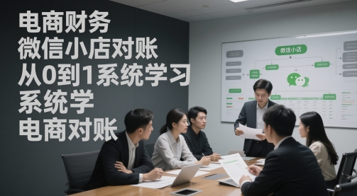 电商财务微信小店对账，从0到1系统学习电商对账-余宽网创