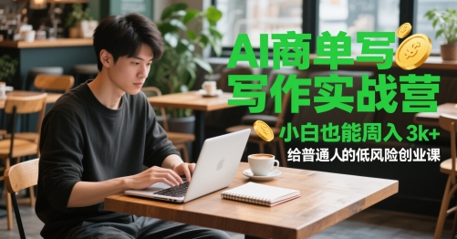 AI商单写作实战营，小白也能周入3k+，给普通人的低风险创业课-站源网