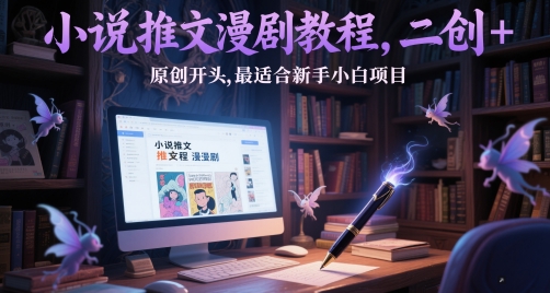 小说推文漫剧教程，二创+原创开头，最适合新手小白项目-站源网