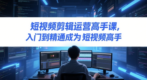 短视频剪辑运营高手课，入门到精通成为短视频高手-站源网