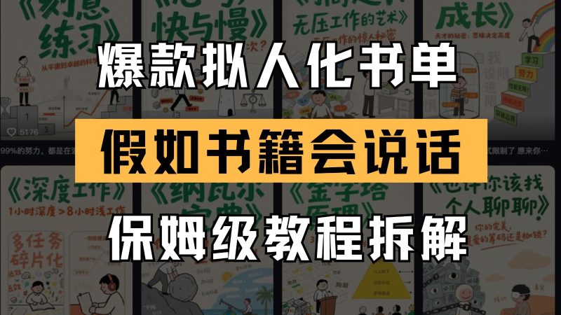 最新爆款拟人化书单玩法 假如书籍会说话 保姆级教程-余宽网创