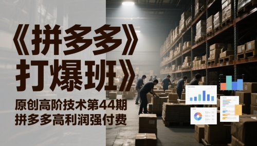 《拼多多打爆班》原创高阶技术第44期，拼多多高利润强付费-站源网