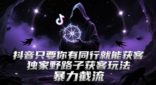 抖音只要你有同行就能获客，独家野路子获客玩法，暴力截流【揭秘】-站源网