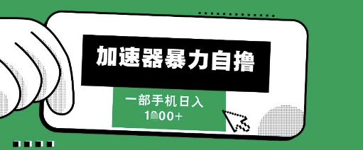 205新风口，加速器暴力自撸，单机日入1k+【揭秘】-站源网