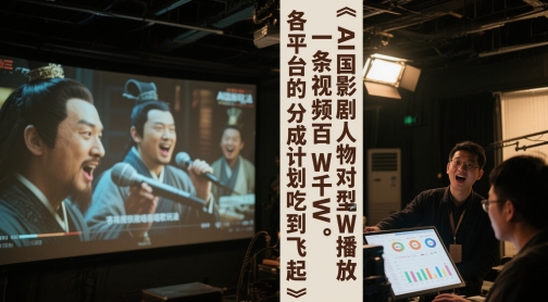 AI三国影视剧人物对口型唱歌玩法，一条视频百W千W播放，各平台的分成计划吃到飞起-站源网