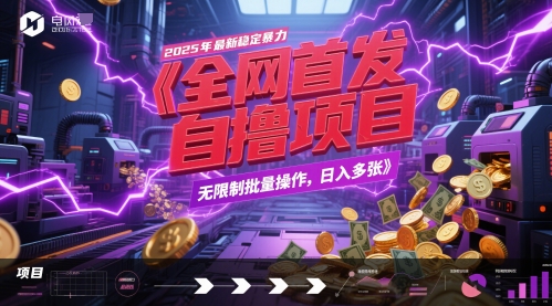 全网首发，2025年最新稳定暴力全自动自撸项目，无限制批量操作，日入多张【揭秘】-梧槎子渊阁
