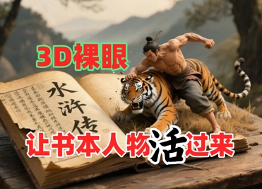 书本人物裸眼3D视频，新的玩法，流量超猛，保姆级教程-梧槎子渊阁