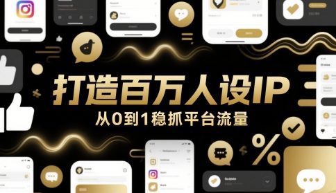 打造百万人设IP，从0到1稳抓平台流量-站源网