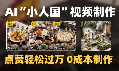 爆款1000W+播放微缩景观迷你小人国AI视频0成本制作全流程教学-站源网