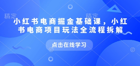小红书电商掘金课，小红书电商项目玩法全流程拆解(更新5月)-站源网