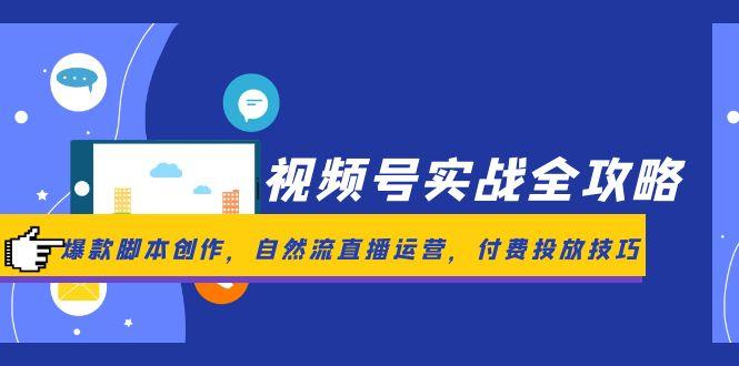 视频号实战全攻略，爆款脚本创作，自然流直播运营，付费投放技巧-站源网