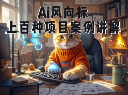 Ai风向标-附100种项目案例玩法-0基础小白到大神ai视频商业应用教学-站源网
