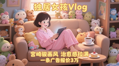 单个账号涨粉71W！用AI制作独居女孩Vlog，宫崎骏画风，治愈感拉满，一条广告报价3W-站源网