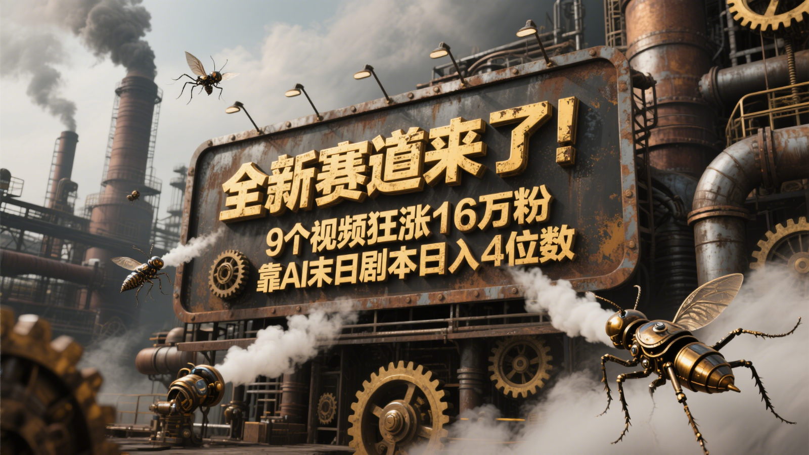 全新赛道来了！9个视频狂涨16万粉，靠AI末日剧本日入4位数，评论区爆肝追更！-站源网