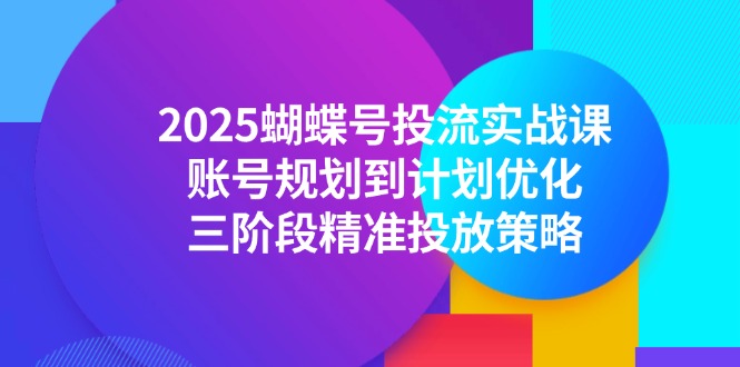 2025蝴蝶号投流实战课，账号规划到计划优化，三阶段精准投放策略-站源网