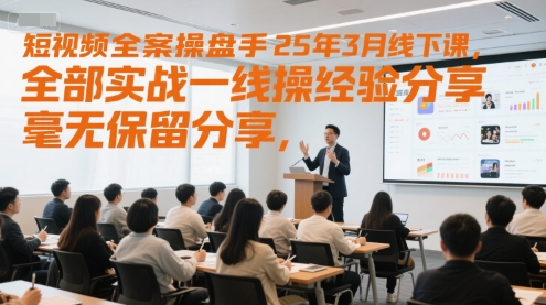 短视频全案操盘手25年3月线下课，全部实战一线操盘手经验分享，毫无保留分享，全是干货-梵摄网创
