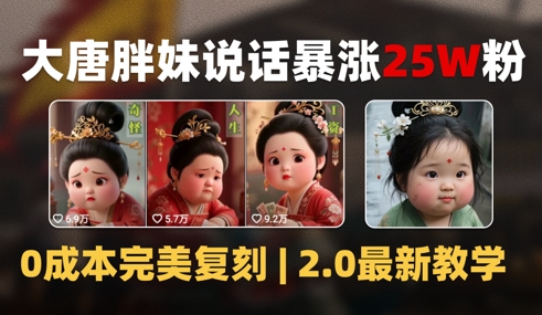 AI大唐胖贵妃说话2.0，40条视频暴涨40w粉，附独家变现攻略-站源网