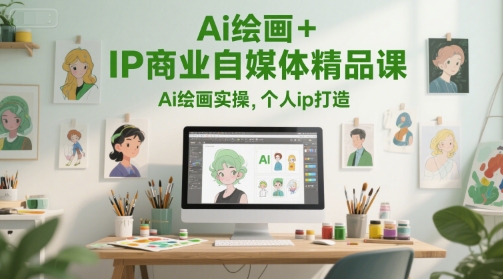 Ai绘画+IP商业自媒体精品课，Ai绘画实操，个人ip打造-站源网
