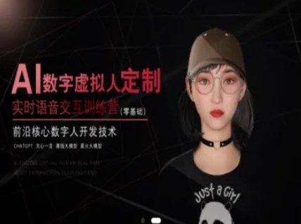 AI数字虚拟人定制，实时语音交互训练营(零基础)，前沿核心数字人开发技术-站源网