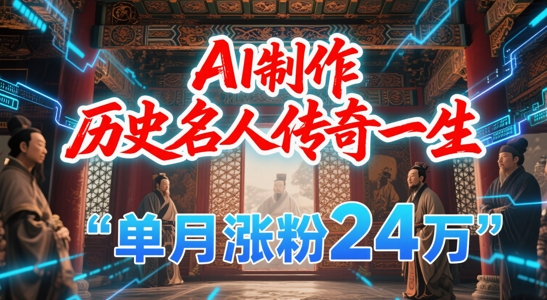 暴力起号！用AI制作历史名人传奇一生，单月涨粉24W，涨粉+变现赛道黑马来了-站源网