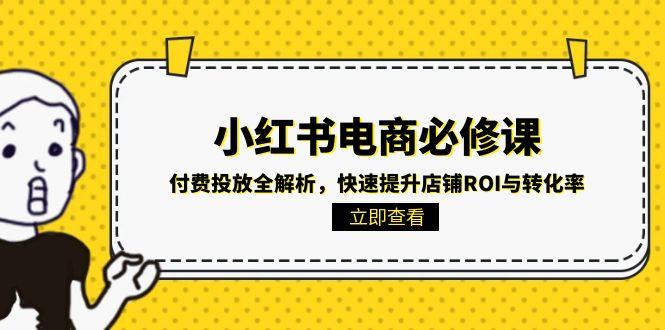 小红书电商必修课：付费投放全解析，快速提升店铺ROI与转化率-站源网