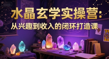水晶玄学实操营：从兴趣到收入的闭环打造课-梵摄网创