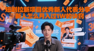 短剧拉新项目优秀新人代表分享新人怎么月入过1W的诀窍引流获客-私域-网赚项目-副业赚钱-互联网创业-资源整合星途社
