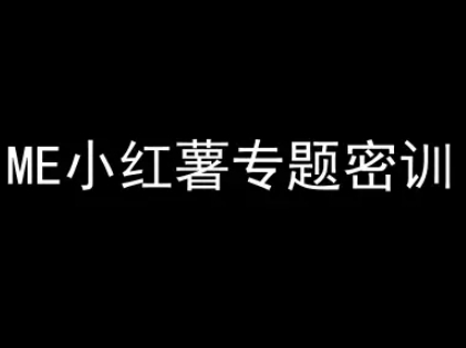 ME小红薯专题密训-小红书电商教程-梵摄网创