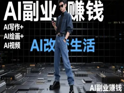 AI改变生活(Ai写作+AI绘画+Ai视频)，AI副业挣钱-站源网