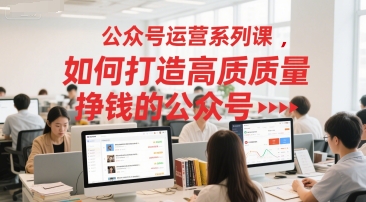 公众号运营系列课，如何打造高质量挣钱的公众号-梵摄网创