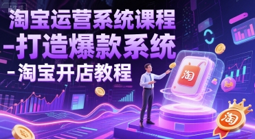 淘宝运营系统课程-打造爆款系统-淘宝开店教程-梵摄网创