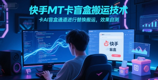 快手MT卡盲盒搬运技术，卡AI盲盒通道进行替换搬运，效果自测-梵摄网创