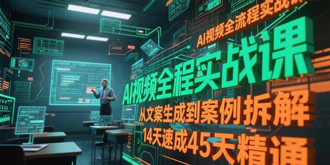 AI视频全流程实战课，从文案生成到案例拆解，14天速成45天精通-梵摄网创