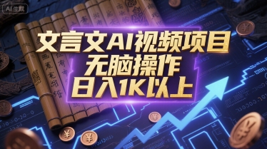 文言文AI视频项目，无脑操作，日入1K以上引流获客-私域-网赚项目-副业赚钱-互联网创业-资源整合星途社