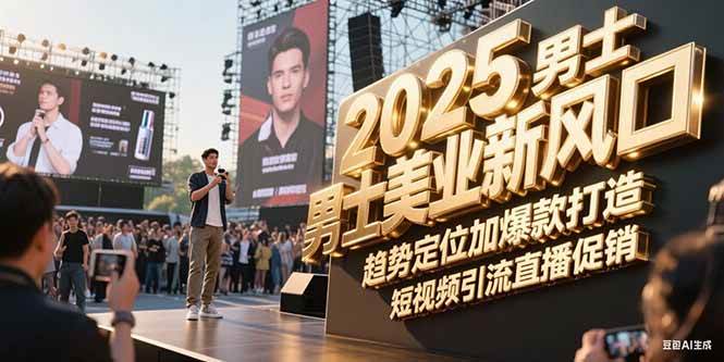 2025男士美业新风口，趋势定位加爆款打造，短视频引流直播促销-梵摄网创