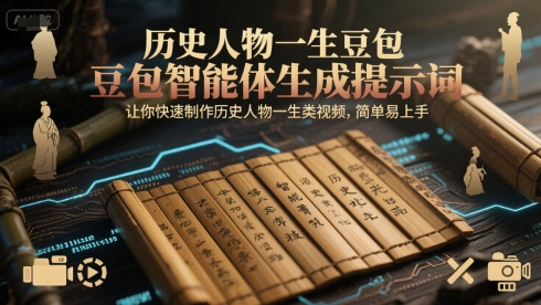 历史人物一生豆包智能体生成提示词，让你快速制作历史人物一生类视频，简单易上手-梵摄网创